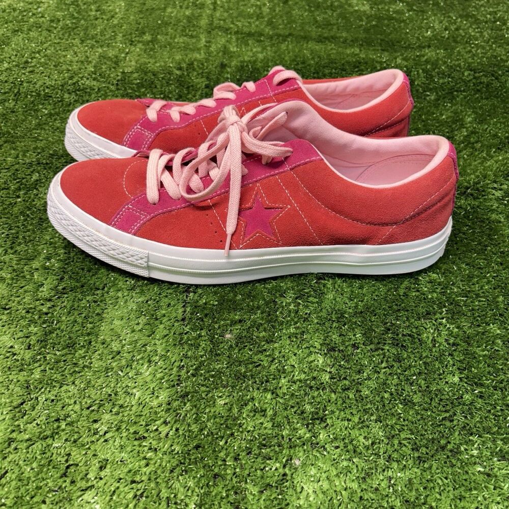 Converse One Star Ox Enamel Red Pink Suede mens sneakers Shoes Size 11 Preowned - Picture 5 of 8